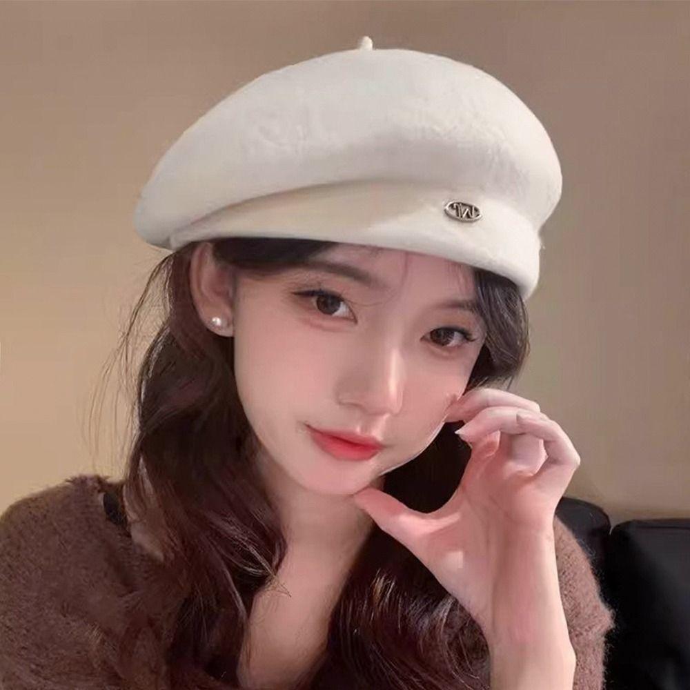 Retro Plain Cap Warm French Artist Hat Autumn Winter Wool Berets Hat  for Women