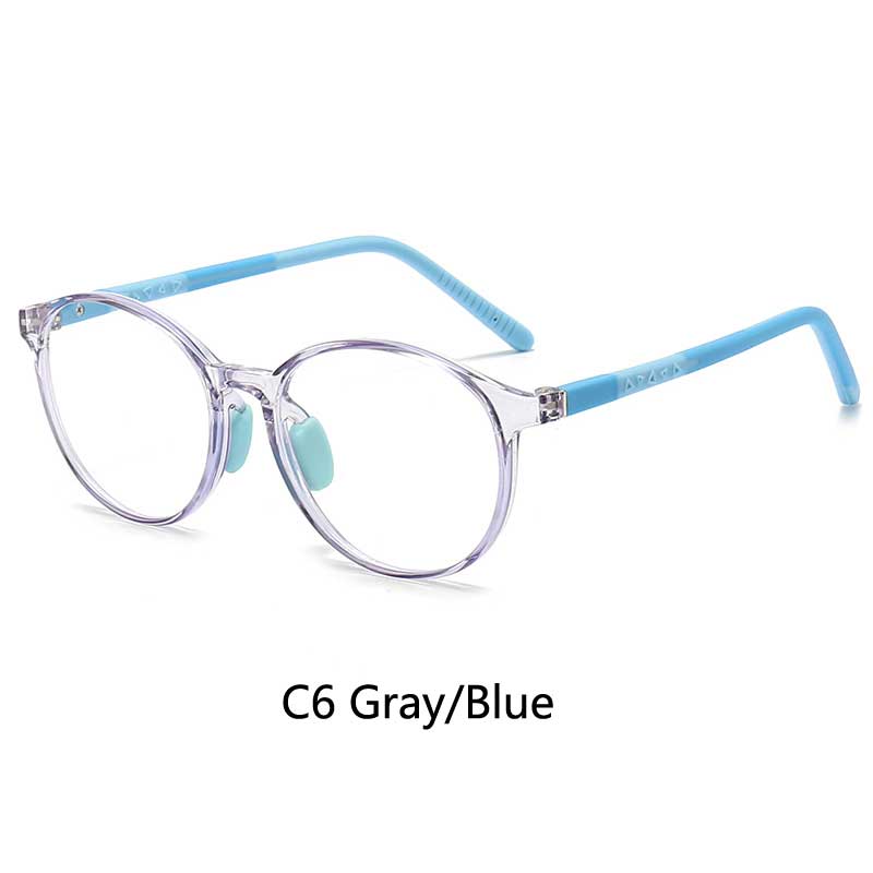 2024 New Girls Boys Round Blue Light Blocking Glasses Custom Myopic Hyperopic Glasses Durable Silicone TR Kids Glasses Frame