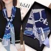 Korean Version of Rabbit Long Silk Scarf Streamer Women's Spring and Autumn New Scarf Double-layer Double-sided Decorative Scarf Handle Tied Bag