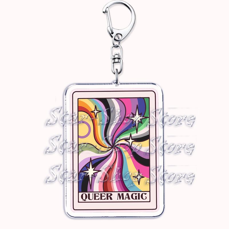 Popular Culture Halloween Tarot Card Keychains for Accessories Moon Luna Death Keyring Jewelry Fans Lovers Friends Reader Gifts