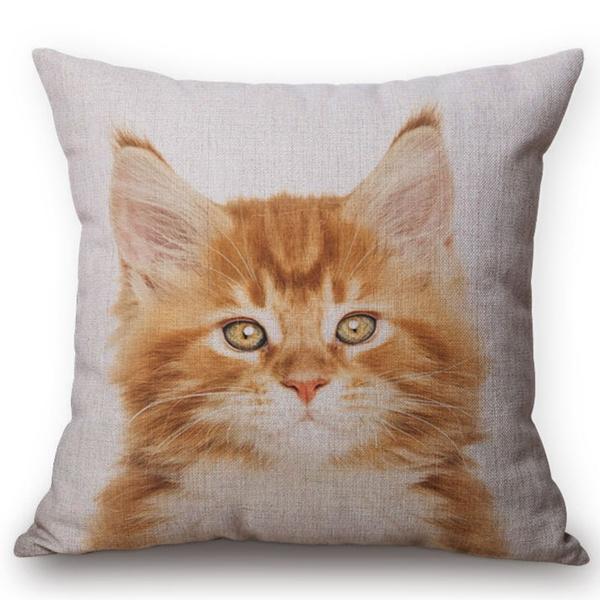 Cute Lovely Black Cat Cushion Cover Cotton Linen Square Throw Pillows 45X45Cm Home Office Deco Car Sofa Pillow Case Almofadas