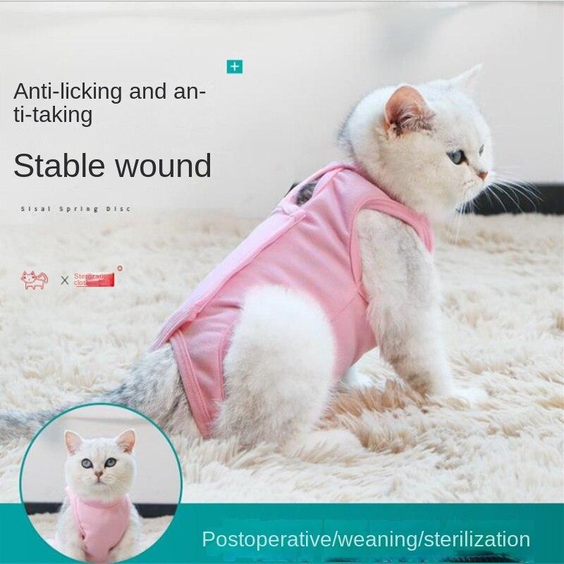 Breathable Sterilization Clothes for Female Cats Weaning Clothes Can Be Used To Prevent Licking After Cat Surgery.