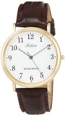 Citizen Brown Analog Waterproof Wristwatch with Leather Strap Q&Q Men's Q996-104