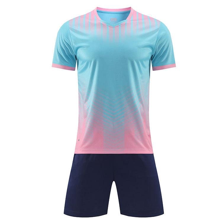 New football jersey set Student sports games Adult children's short-sleeved football jersey Printing number Wholesale
