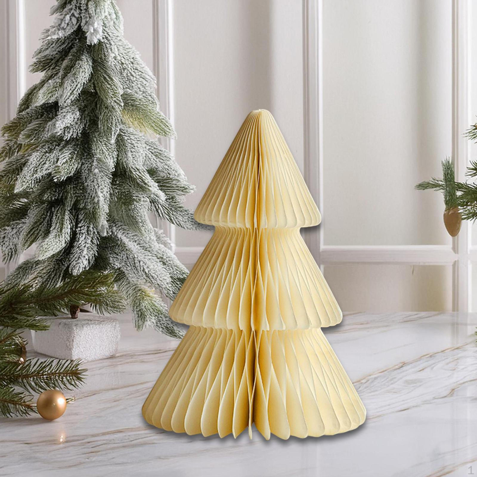 

Бумажный декор Рождественской елки 3D Соты Современное декоративное украшение Настольное Khaki 15 cm