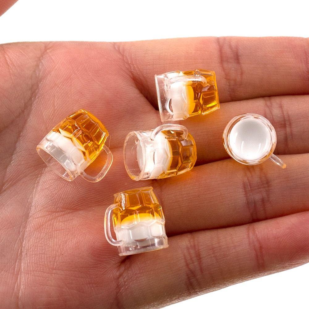 Mini Lemon Cup Drinks Toy Miniature Scene Model Dollhouse Miniature Beer Cup Mini Beer Mug