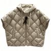 Autumn and Winter New Down Jacket Vest European Version Large Size Loose Side Buckle Hooded Vest Rhombus Thermal Vest