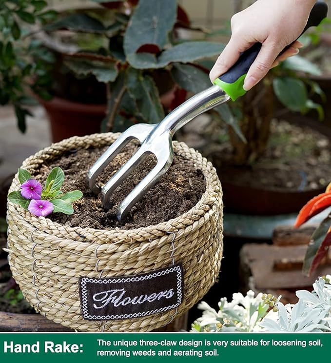 Sada zahradního nářadí Heavy Duty hliníková zahradnická sada, zahradní ruční nářadí pro ženy a muže zahradní dárky