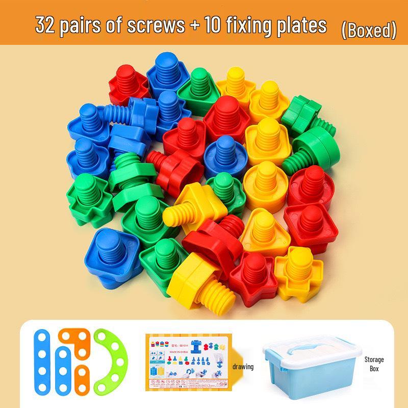 Cross-Border Large Particle Screw Building Blocks for Kids - Educational Assembly & Disassembly Toy Set for Kindergarten