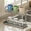 Stainless Steel Double-layer Water Cup Rack Anti-Fall Water Cup Holder for Kitchen