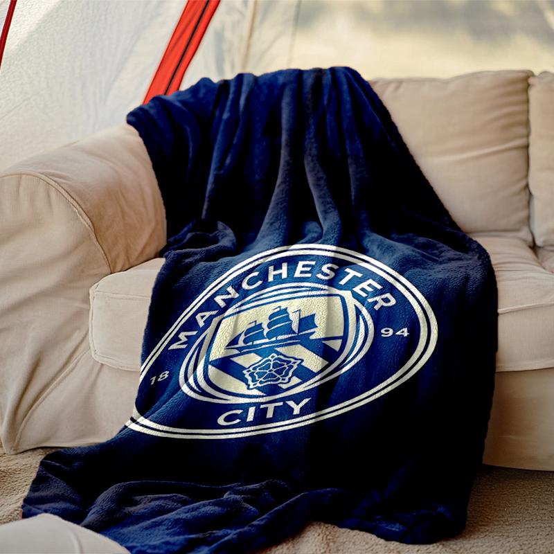 1pc Digital Print Nap Blanket, Manchester United Manchester City Blanket for Home Use, All Season Warmth, Christmas and Valentine's Day Gift Blanket