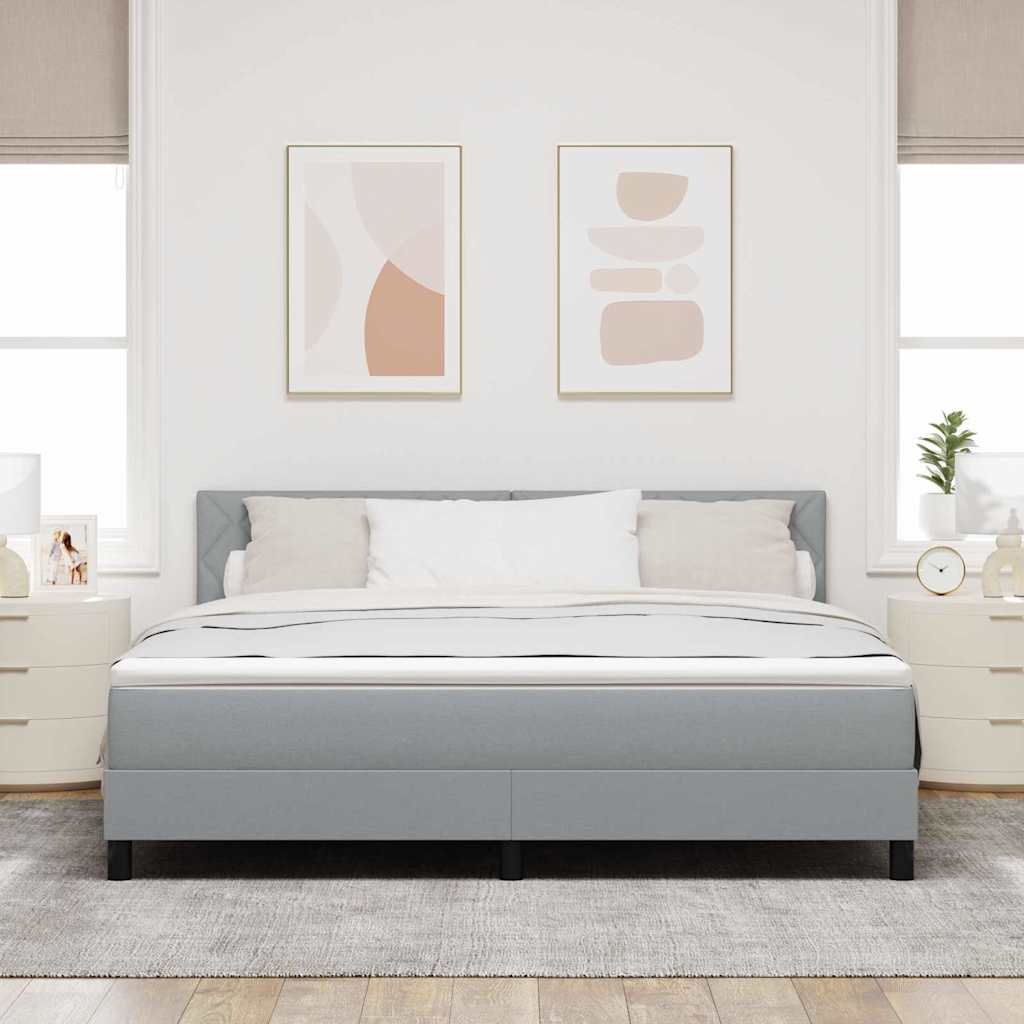 Boxspring Bed with Headboard Light Gray 180 x 200 cm Fabric