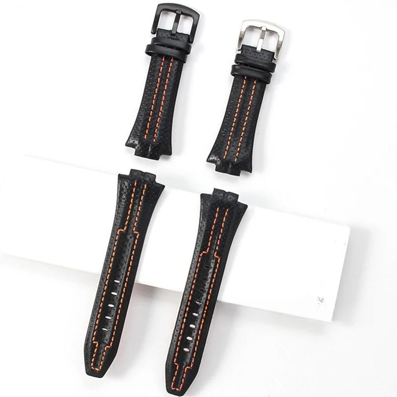 15x27mm Genuine Leather Watchband for Seiko SNL021P1 SNL017P1 SNA595P2 SNL029P2 Waterproof Wristband Replacement Bracelet Belt