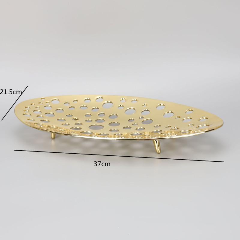 Modern Art Metal Palm Tray, Irregular Fruit Tray, Snack, Jewelry Storage Tray, Living Room Coffee Table Decoration Ornament