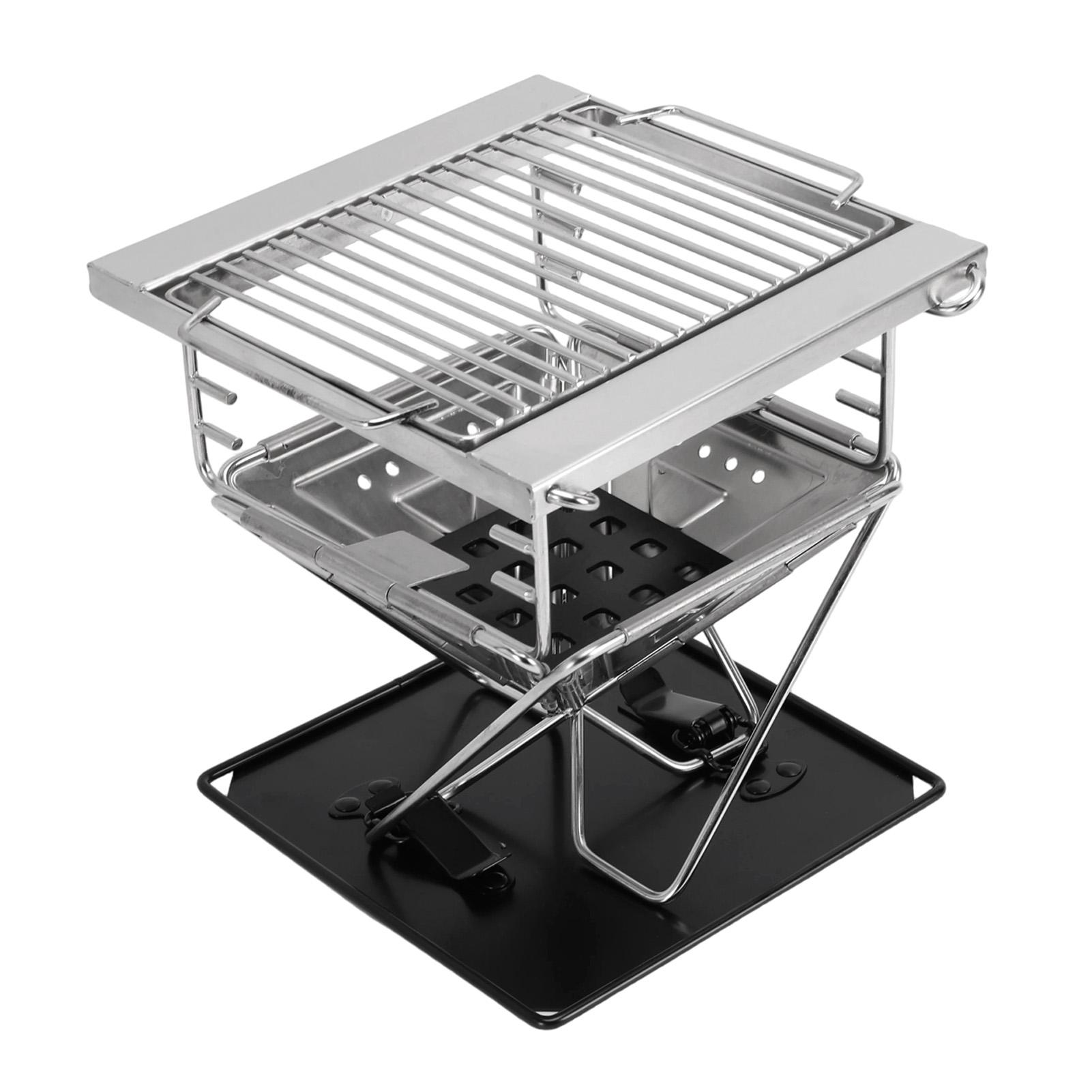 Складной мангал-гриль из нержавеющей стали 304, портативный угольный гриль для кемпинга, пикника на природе