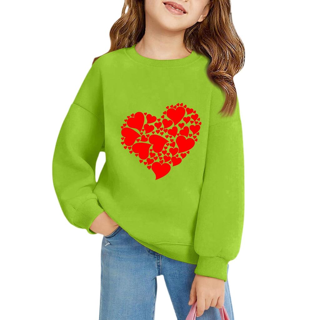 Dziewczęce Swetry z Okrągłym Dekoltem Dla Dzieci Z Nadrukiem Koszulki dla Niemowląt Walentynki