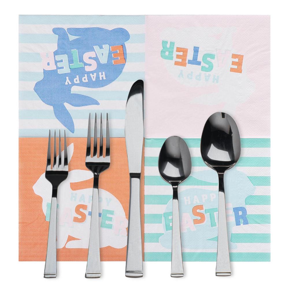 Счастливой Пасхи Салфетки для напитков 20 шт./уп. Декоративные бумажные салфетки с рисунком кролика Бумажные салфетки с кроликом Для дня рождения ребенка