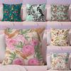 Birds Butterflies  Flowers Pillow Case Silky Short Plush With Invisible Zipper Dustproof Sofa Cushion Cover For Home Decor