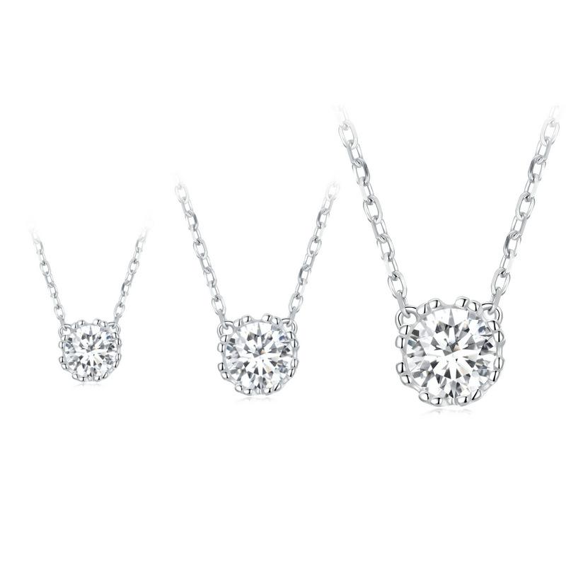 

Light Luxury Shining Zircon Necklace Women, Simple And Versatile S925 Sterling Silver Collarbone Chain Jewelry 3mm