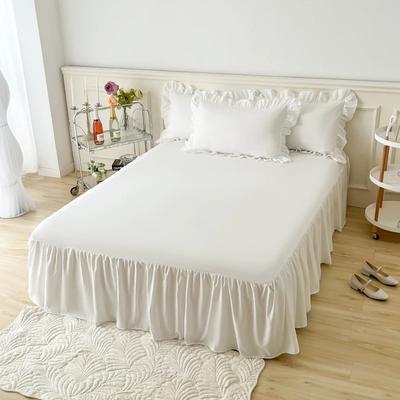 Solid Color Bed Skirt Lace Ruffled Bed Sheet 1pcs Bedroom Bed Cover with Elastic Band Non-slip Mattress Cover Bedsheet Bedspread