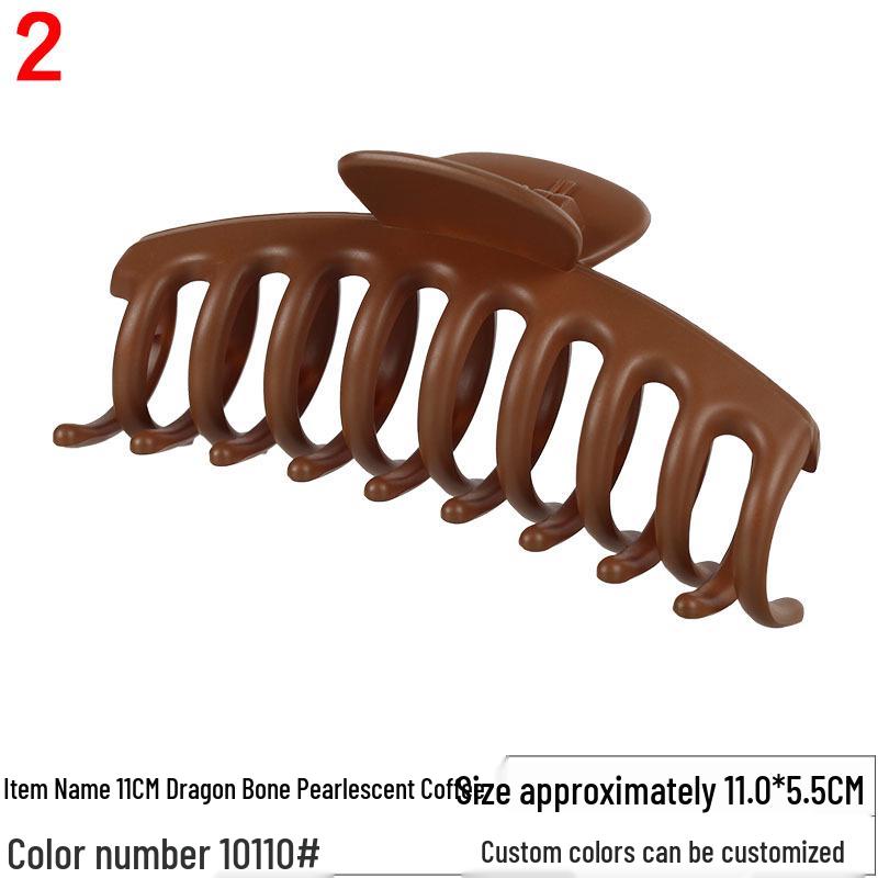 Dragon Bone Pearlescent Hair Claw - Large Matte Ponytail Clip for Women