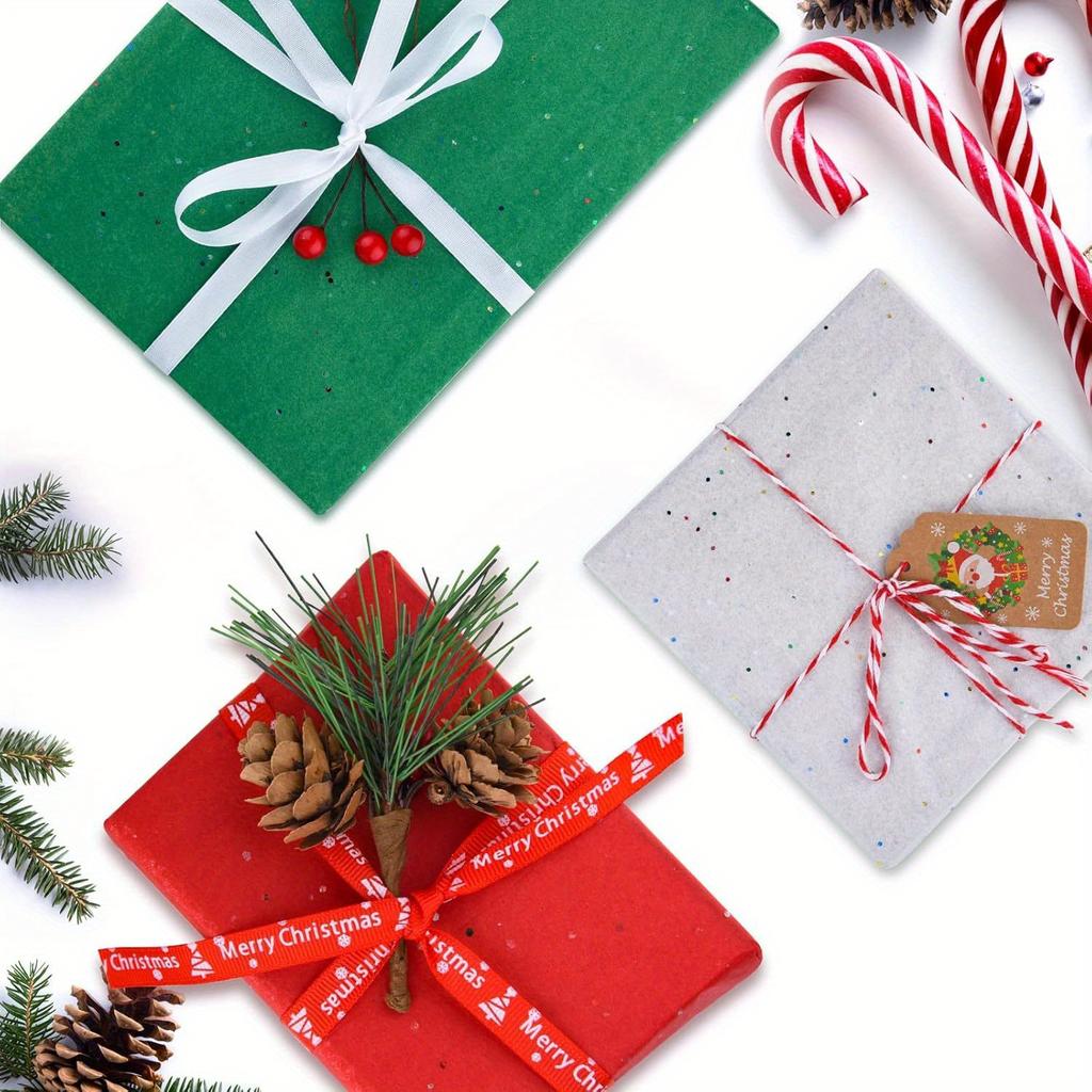 1 Set/30pcs 50x66cm Flash Tissue | White, Green & Red, for Gift, Bouquet & Craft Packaging
