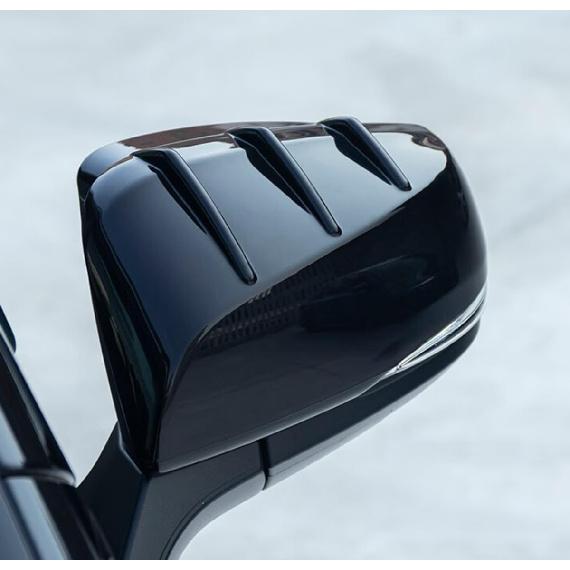 Car Accessories Fit for Toyota Sienna 2021 2022 2023 2024 2025 Exterior Rear View Side Door Mirror Cover (Glossy Black) ABS 2PCS with Striped