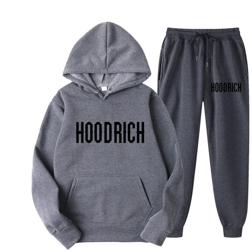 Men's HOODRICH Letter Print Casual Hoodie Sweatshirt Set - Sportswear