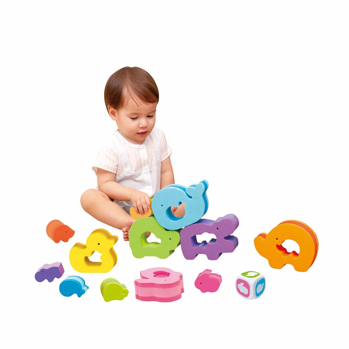 EVAONLY Animal Stacking Blocks Educational Soft Animal Building Blocks (EV-BLAN) Toy,