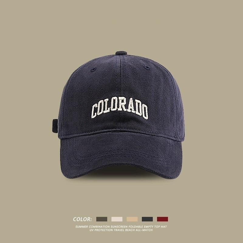 Baseball Cap Women S Fashion Versatile Wide Brim Big Head Circumference Sun Protection Peaked Cap Retro Embroidered Alphabet Men S Sports Visor adjustable size [large head circumference]