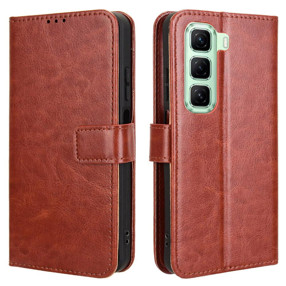 

For Infinix Hot 50 5G X6720 Case Crazy Horse Texture PU Leather Phone Wallet Cover D