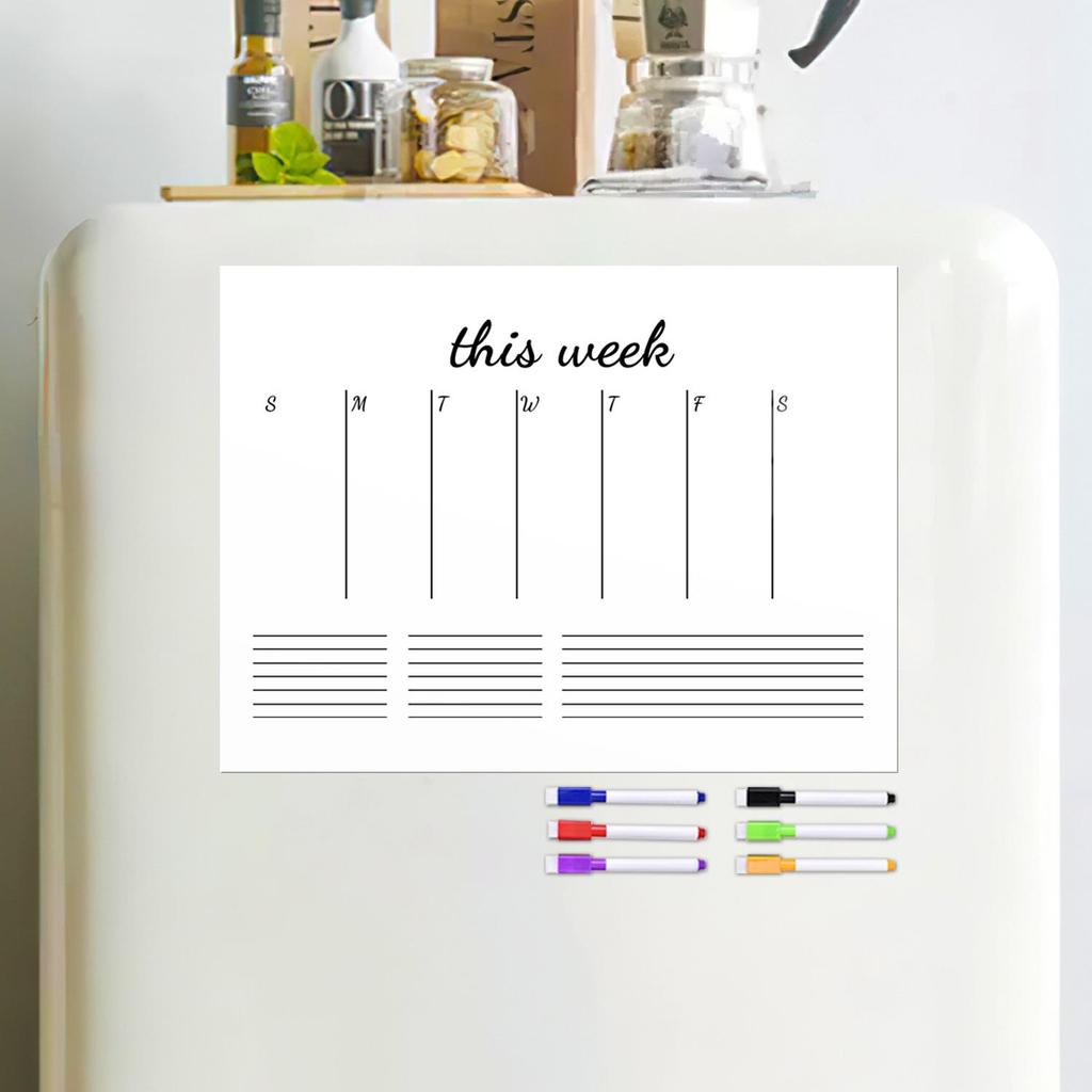 Multi-Style Magnetic Message Board: Wipeable Refrigerator Whiteboard Sticker