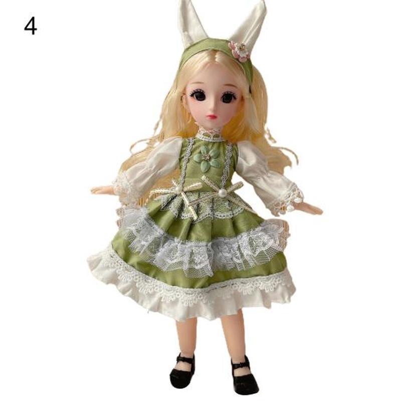 30CM Mini Movable 23Jointed Doll Girls Toy 3D Big Eyes BJD Princess Full Outfits Dresses  Collection Childrens Doll Gift