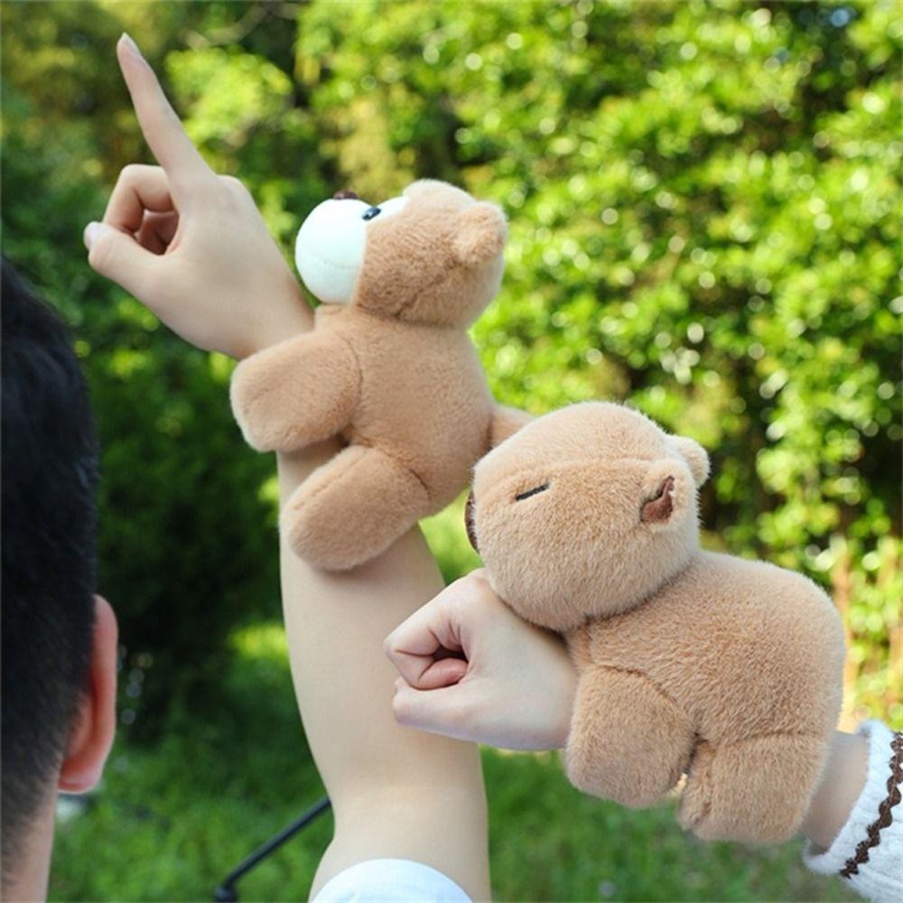 Panda Plush Doll Slap Bracelet Capybara Monkey Plush Wrist Band Slap Bracelet Series  Home Decor