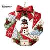 DIY Patchwork Craft Supplies Wreath Kit, Christmas Sewing Seasonal Patterns, Farmhouse Style Crafts Fabric Kit for Adults, Front Door Wall Decor