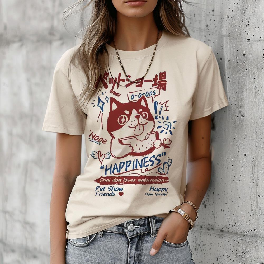 Cute Cat t shirt women manga top girl harajuku graphic 2000s clothing
