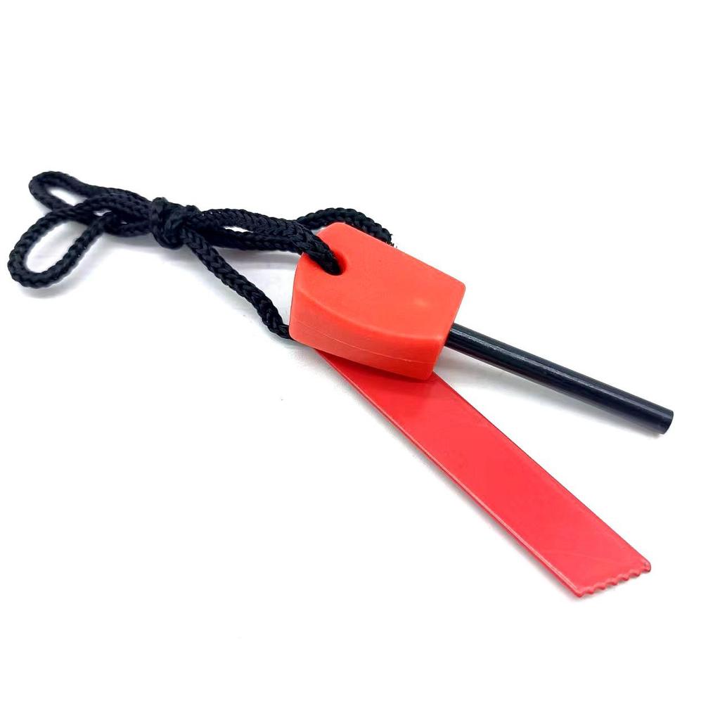 Compact Outdoor Flint Fire Starter - Black & Red