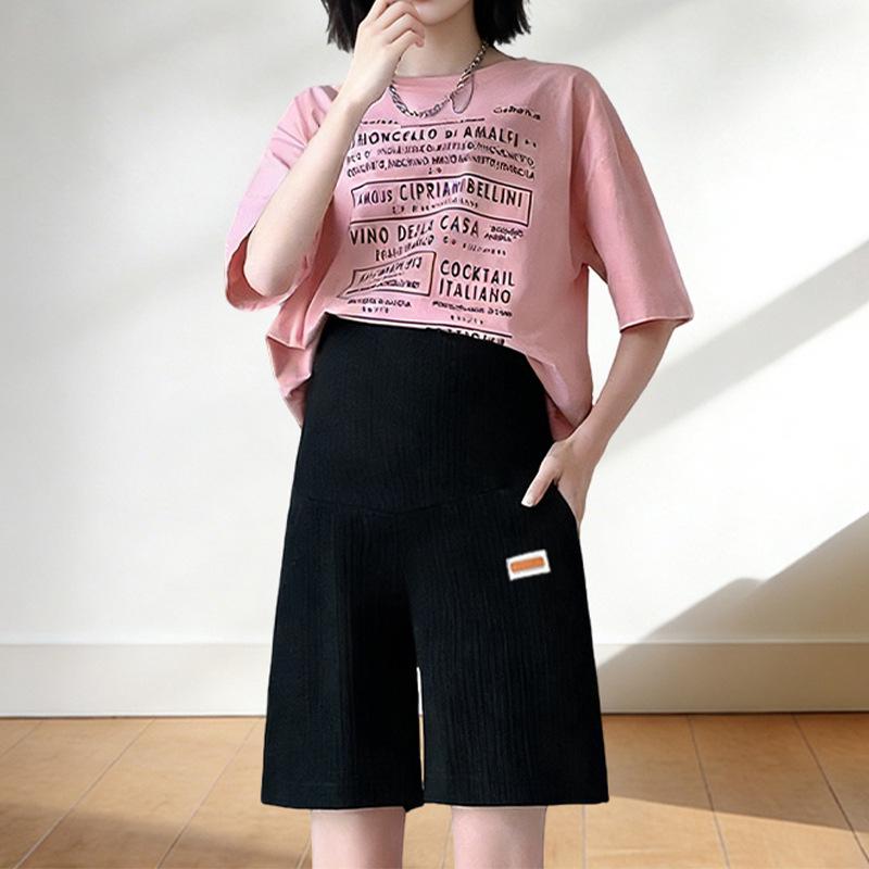 High Elasticity Maternity Support Pants - Stylish, Loose-Fit, Summer-Ready L (57.5-65 kg)