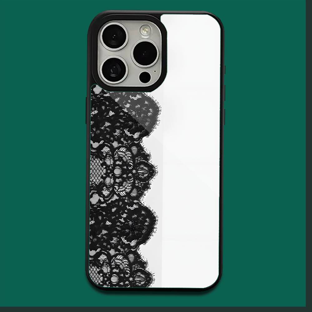 Black lace print New Hot Phone Case For iPhone 16,15,14,13,12,11,Plus,Pro,Max,Mini Soft Magesafe Magnetic Wireless Charge