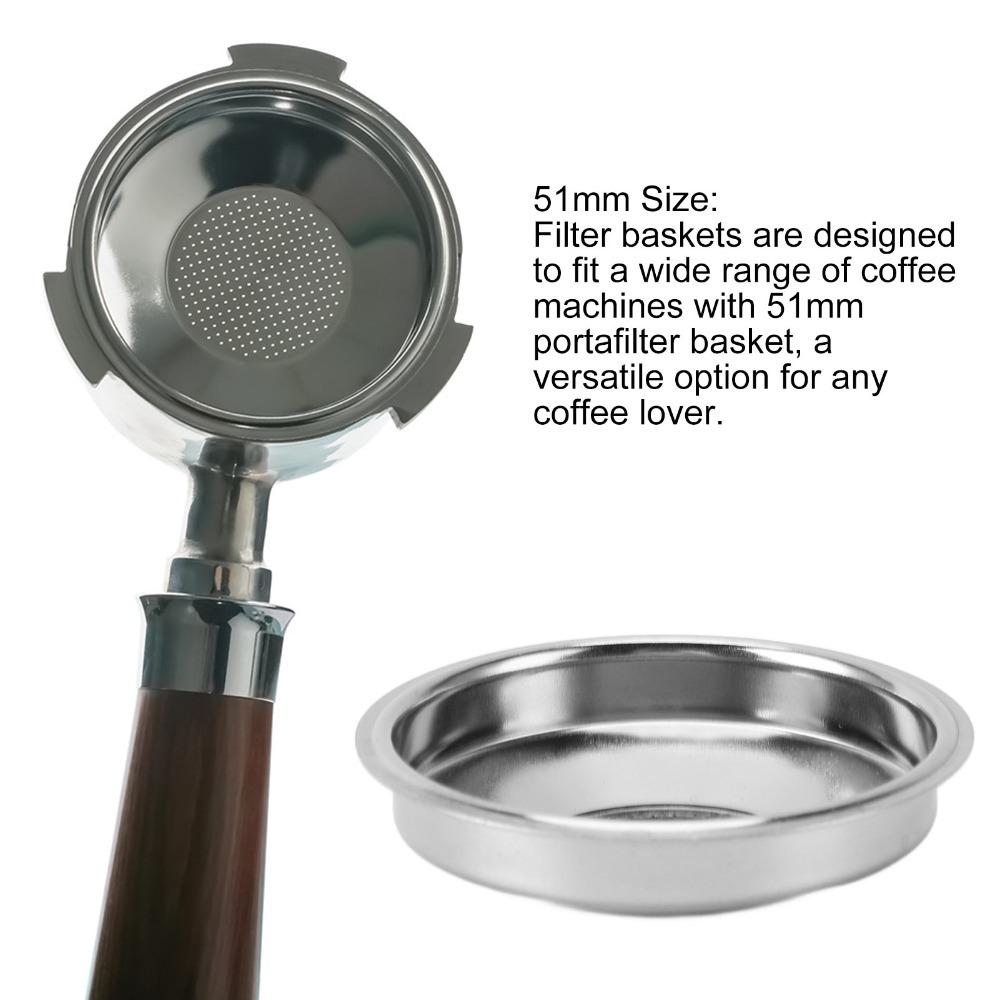 Stainless Steel Stainless Steel Filter Basket 51mm Coffee Filter Basket Commercial Use