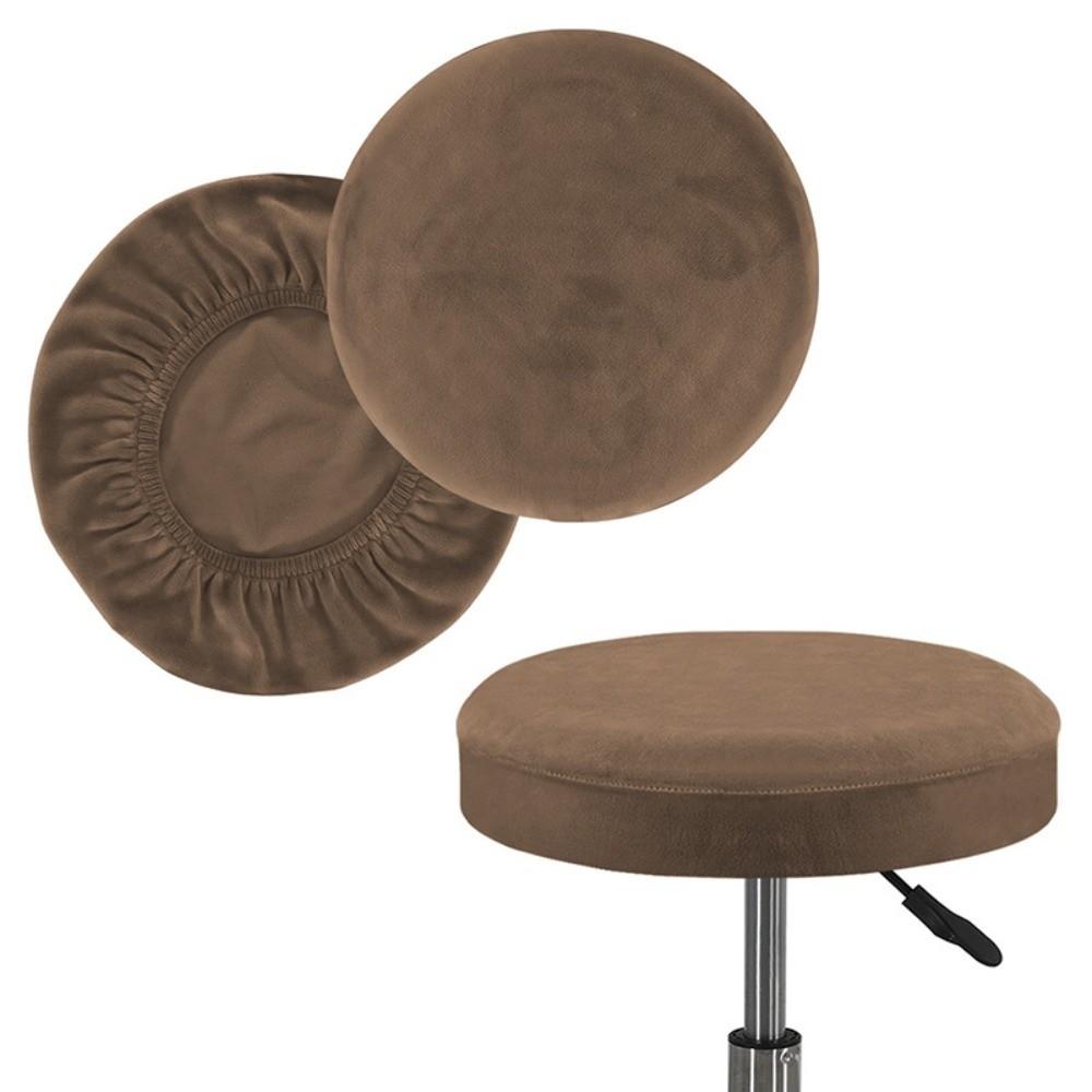 Elastic Bar Round Stool Cover Thickened Seat Chair Slipcover Soft Round Chair Cover