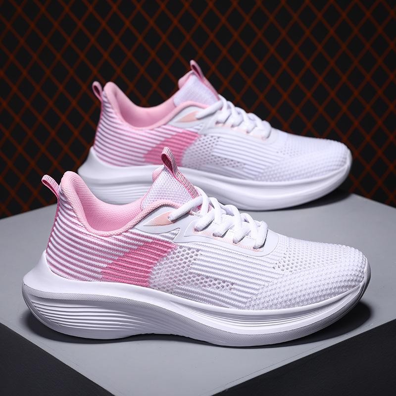 

New women s casual sports shoes fly-woven mesh breathable ultra-light soft-soled non-slip shoes student running shoes women s shock absorption 35