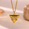 Corss CZ Love Triangle Lucky Birthday Necklace Jewelry For Women Girls Luxury Temperament Gold Color Romantic Choker Gifts