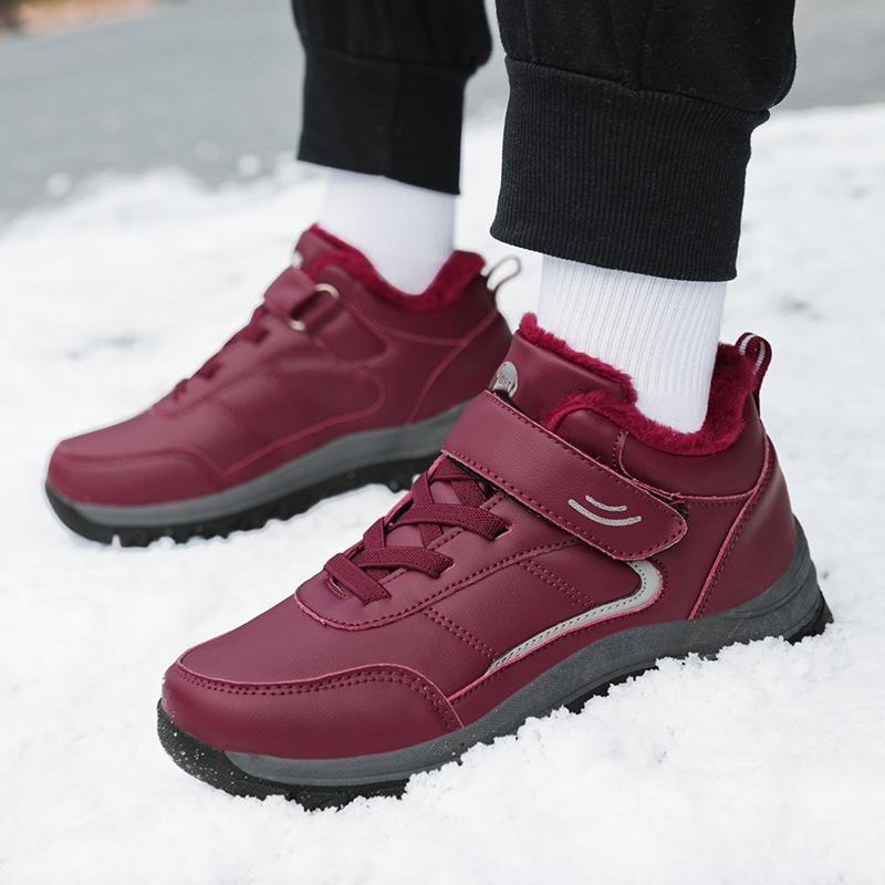 Winter velvet warm snow boots non-slip middle-aged and elderly walking shoes foot strength wool shoes Zhongbang heating shoes mother shoes