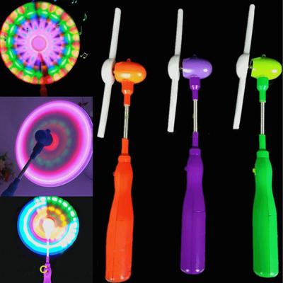 Flashing Light Up LED Spinning Music Windmill Strip Shape Child Toy Gift