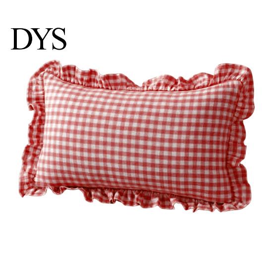 Quadratischer Schlafsofa-Deko-Rüschen-Kissenbezug, Baumwoll-Karomuster-Hülle mit Rüschenrand, 18x18 Unifarbene Kissen Zoll 20x12 Dekorative Hülle für