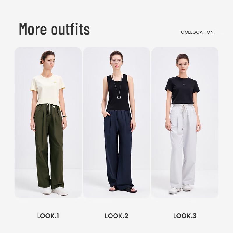 Navigare Women's Solid Casual Loose Long Pants