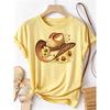 Sweet Country‑floral Graphic T‑shirt for Simple Casual Street Styles