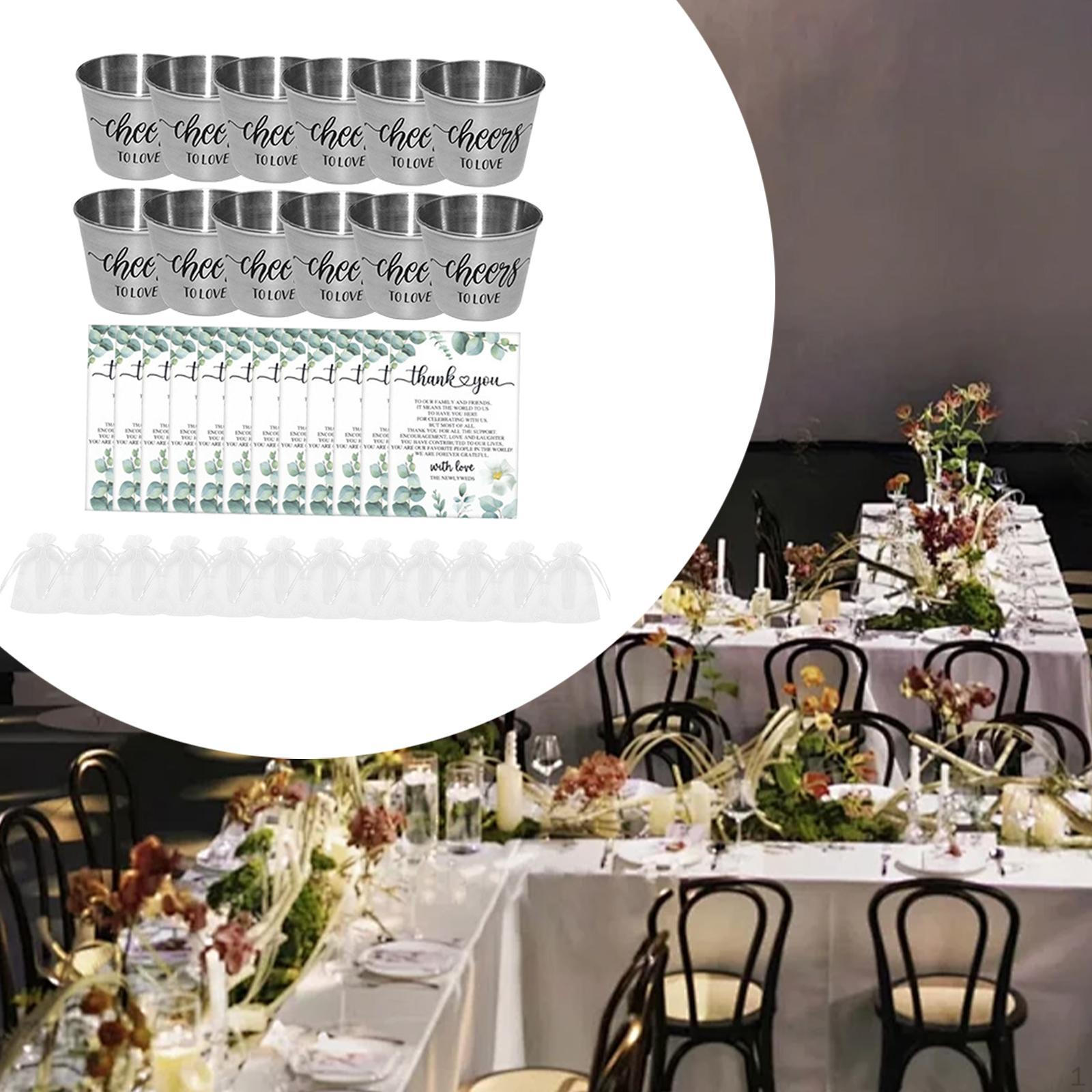 

12 шт. кружек из нержавеющей стали, металлические пивные кружки, нержавеющие, переносные, приветственные сувениры на свадьбу