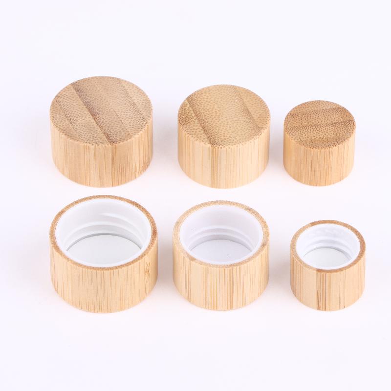 1/5 Pcs Eco-Friendly Screw Bamboo Bottle Caps With Reducer Replace Empty Bottle Caps With Drop Plug Real Bamboo Cover Screw Cap